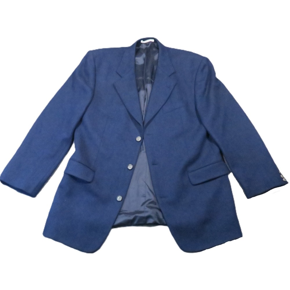 Hugo Boss Vintage Suit Jacket 44L Navy Lambswool Herringbone Alexanders Scotland